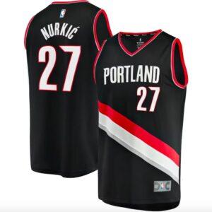 Maillot de basket-ball 2022-23 Portland Trail Blazers #27 Jusuf Nurkic Fast Break Icon Maillot noir 620653