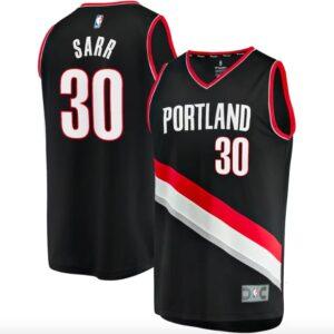 Maillot de basket-ball 2022-23 Portland Trail Blazers #30 Olivier Sarr Fast Break Icon Maillot noir 620767