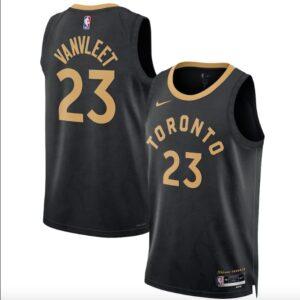 Maillot de basket-ball 2022-23 Toronto Raptors #23 Fred VanVleet Swingman City Maillot noir Tang 623624