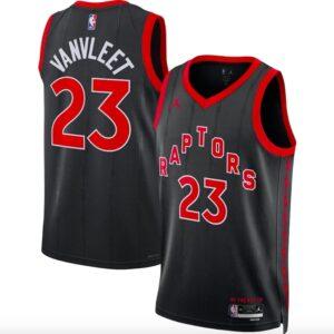 Maillot de basket-ball 2022-23 Toronto Raptors #23 Fred VanVleet Swingman Statement Maillot noir Orange 623568