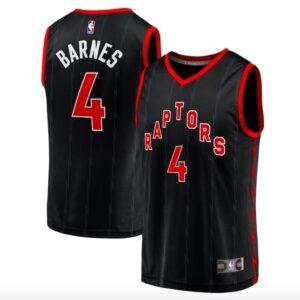 Maillot de basket-ball 2022-23 Toronto Raptors #4 Scottie Barnes Fast Break Statement Maillot noir 621208