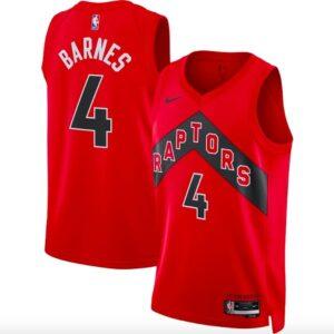 Maillot de basket-ball 2022-23 Toronto Raptors #4 Scottie Barnes Swingman Icon Maillot rouge 621248