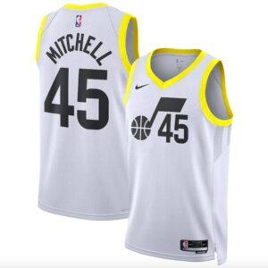 Maillot de basket-ball 2022-23 Utah Jazz #45 Donovan Mitchell Swingman Association Maillot blanc rose 623675