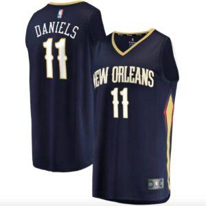 Maillot de basket-ball 2022 NBA Draft Premier tour Pick New Orleans Pelicans # 11 Dyson Daniels Fast Break Icon Navy Jersey 612393