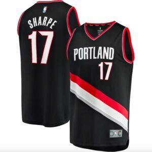 Maillot de basket-ball 2022 NBA Draft Premier tour Pick Portland Trail Blazers # 17 Shaedon Sharpe Fast Break Icon Maillot noir gris 620467
