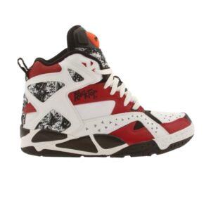 Baskets Reebok Blacktop Battleground Blanc Noir Flash Rouge Bleu V56089
