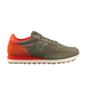 Baskets Saucony Jazz Original Vert Olive Cerise Blanc S2044 402