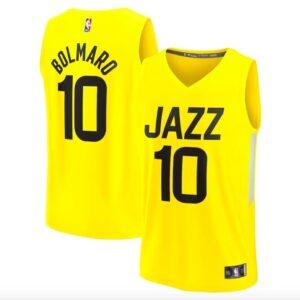 Maillot de basket-ball 2022-23 Utah Jazz #10 Leandro Bolmaro Fast Break Icon Maillot jaune 626536
