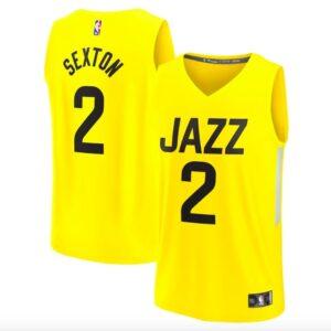 Maillot de basket-ball 2022-23 Utah Jazz #2 Collin Sexton Fast Break Icon Maillot jaune 626550