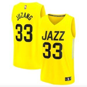 Maillot de basket-ball 2022-23 Utah Jazz #33 Johnny Juzang Fast Break Icon Maillot jaune 626563