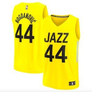 Maillot de basket-ball 2022-23 Utah Jazz #44 Bojan Bogdanovic Fast Break Icon Maillot jaune 626523