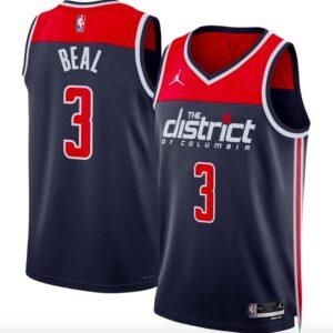 Maillot de basket-ball 2022-23 Washington Wizards #3 Bradley Beal Swingman Statement Navy Jersey Violet 630919