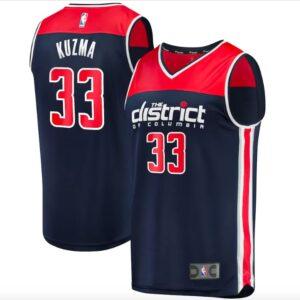 Maillot de basket-ball 2022-23 Washington Wizards #33 Kyle Kuzma Fastbreak Statement Navy Jersey Violet 628943