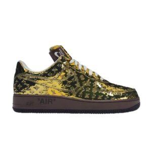 Louis Vuitton x Nike Air Force 1 Low Baskets Or Métallique Noir 1A9VG3