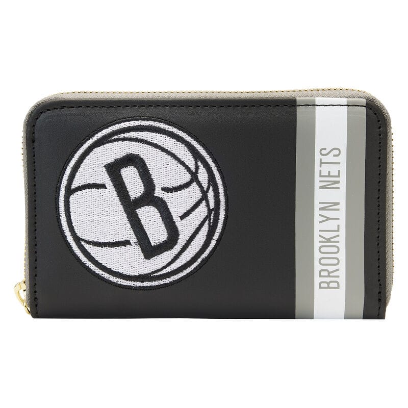 NBA Brooklyn Nets Patch Icônes Zip Autour Portefeuille Noir 631262