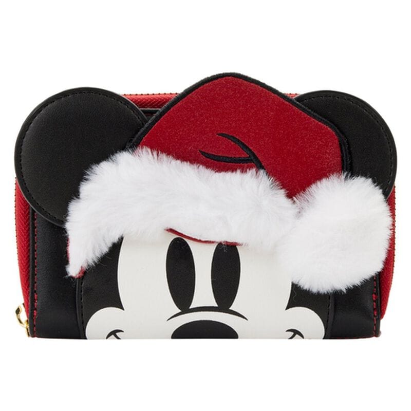 Portefeuille zippé à paillettes Mickey Mouse Santa 652409