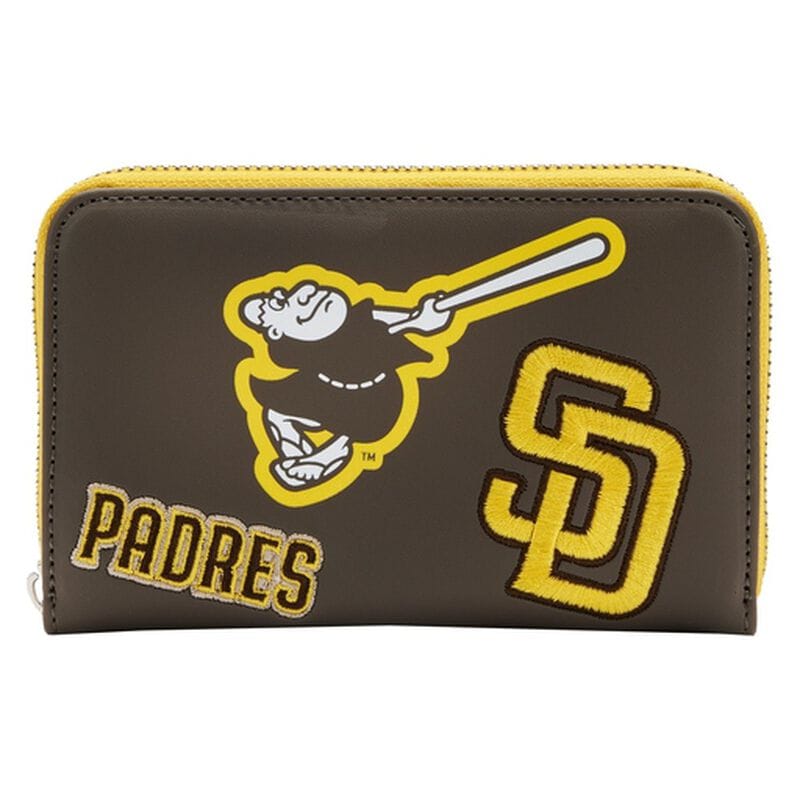 Portefeuille zippé avec patchs MLB SD Padres doré 653574