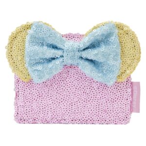 Portefeuille Minnie Mouse Porte-cartes à paillettes pastel Blanc 644402