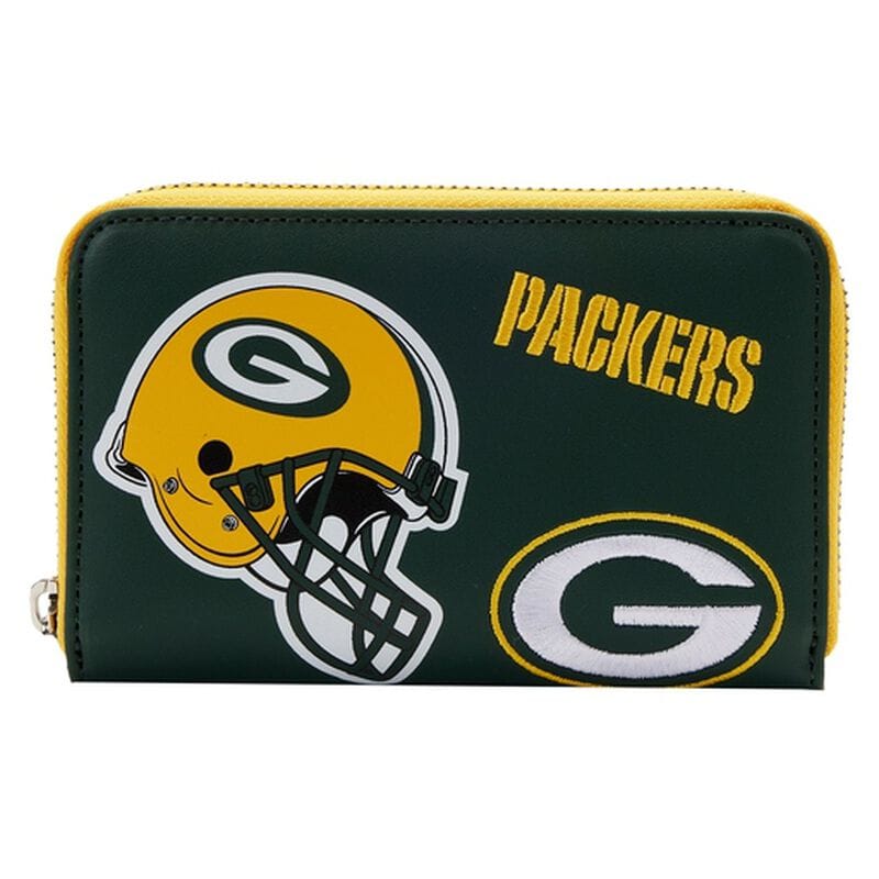 NFL Green Bay Packers Patchs Portefeuille zippé Gris 653529
