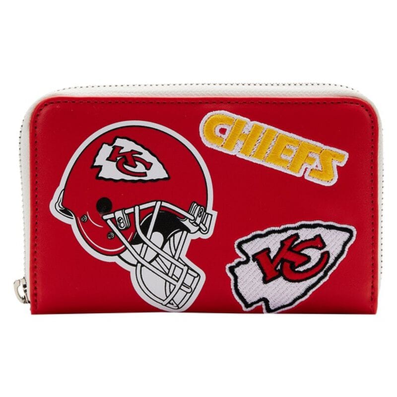 NFL Kansas City Chiefs Patches Zip Autour Portefeuille Noir 653508