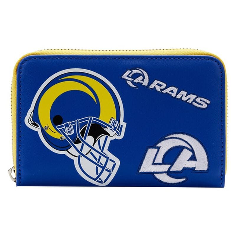 NFL Los Angeles Rams Patches Zip Autour Portefeuille Noir 653513