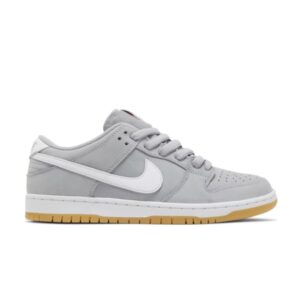 Nike Dunk Low Pro ISO SB Gris loup Gomme Gris loup/Blanc/Gris loup/Gomme marron clair/Platine pur/Orange sécurité DV5464 001