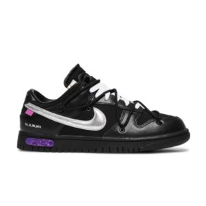 Off-White x Nike Dunk Low Lot 50 sur 50 Baskets Noir/Argent métallique/Noir DM1602 001