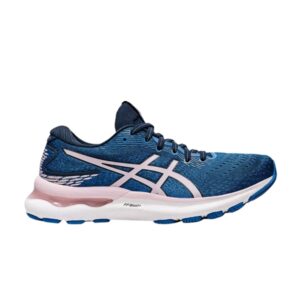 Baskets Wmns Asics Gel Nimbus 24 Wide Français Bleu À peine Rose Noir 1012B199 400