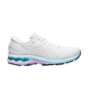 Baskets Wmns Asics Gel Kayano 27 Blanc Argent 1012A649 100