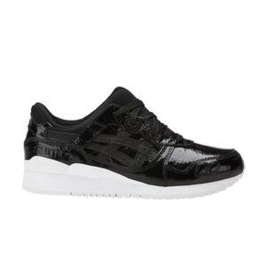 Femme Asics Gel Lyte 3 Cuir Verni Froissé - Noir HL7Q5 9090