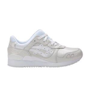 Femme Asics Gel Lyte 3 Cuir Verni Froissé - Blanc HL7Q5 0101