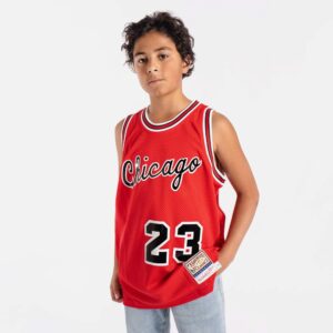 Maillot de basket-ball 1984-85 Chicago Bulls Michael Jordan #23 Jeunesse Authentique Rookie Rouge Jersey Bleu 691763
