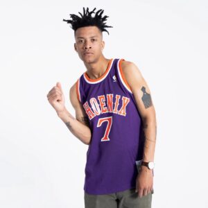 Maillot de basket-ball 1989-90 Phoenix Suns Kevin Johnson # 7 Swingman Hardwood Classics Maillot violet 694437