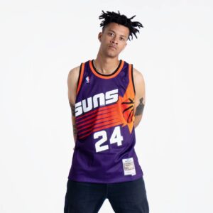 Maillot de basket-ball 1992-93 Phoenix Suns Tom Chambers # 24 Swingman Hardwood Classics Maillot violet 694470