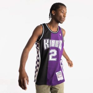 Maillot de basket-ball 1994-95 Sacramento Kings Mitch Richmond # 2 Swingman Hardwood Classics Noir Violet Jersey 695058
