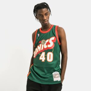 Maillot de basket-ball 1995-96 Seattle Supersonics Shawn Kemp #40 Swingman Hardwood Classics Maillot vert 695265