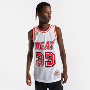 Maillot de basket-ball 1996-97 Miami Heat Alonzo Mourning # 33 Swingman Hardwood Classic White Jersey 693691