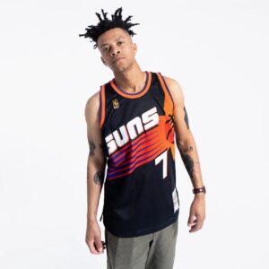 Maillot de basket-ball 1996-97 Phoenix Suns Kevin Johnson # 7 Swingman Hardwood Classics Maillot noir 694454