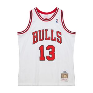 Maillot de basket-ball 1997-1998 Chicago Bulls Luc Longley # 13 Swingman Hardwood Classic White Jersey 692601