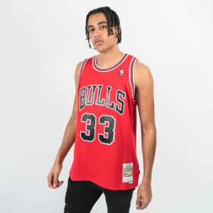 Maillot de basket-ball 1997-1998 Chicago Bulls Scottie Pippen # 33 Swingman Hardwood Classic Rouge Jersey 693320