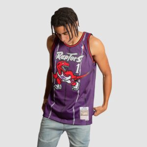 Maillot de basket-ball 1998-99 Toronto Raptors Tracy McGrady # 1 Swingman Hardwood Classics Maillot violet 695321