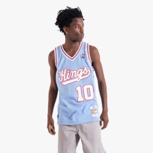 Maillot de basket-ball 2004-05 Sacramento Kings Mike Bibby # 10 Swingman Hardwood Classics Maillot bleu 695108