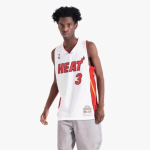 Maillot de basket-ball 2005-06 Miami Heat Dwyane Wade #3 Swingman Hardwood Classic White Jersey 693613