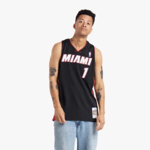 Maillot de basket-ball 2012-13 Miami Heat Chris Bosh # 1 Swingman Hardwood Classic Black Jersey 693661