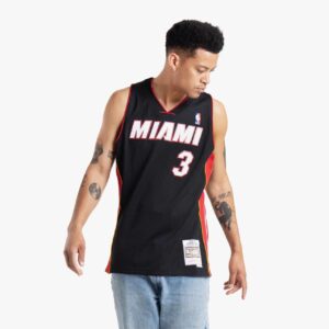 Maillot de basket-ball 2012-13 Miami Heat Dwyane Wade # 3 Swingman Hardwood Classic Black Jersey Violet 693646