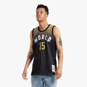 Maillot de basket 2016 All Star Nikola Jokić # 15 Swingman HWC Throwback NBA Noir Jaune Jersey 692893