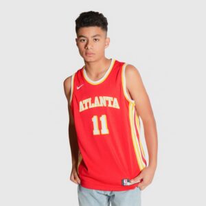 Maillot de basket-ball 2021-22 Atlanta Hawks Trae Young #11 Youth Swingman Icon Edition Maillot rouge crème 691556