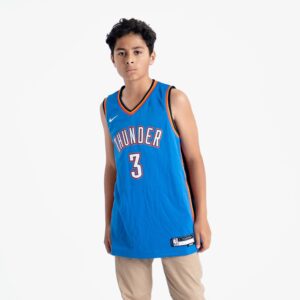 Maillot de basket-ball 2022-2023 Oklahoma City Thunder Josh Giddey #3 Youth Swingman Icon Edition Maillot Bleu Bleu 692078