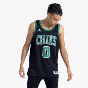 Maillot de basket-ball 2023-24 Boston Celtics Jayson Tatum #0 Swingman Statement Edition Maillot noir blanc 695806