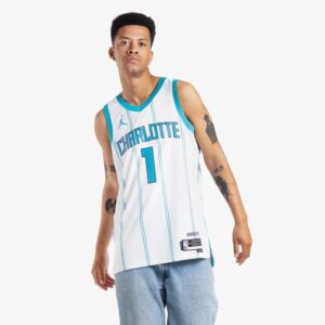 Maillot de basket-ball 2023-24 Charlotte Hornets LaMelo Ball #1 Swingman Association Edition Maillot blanc Tang 695814